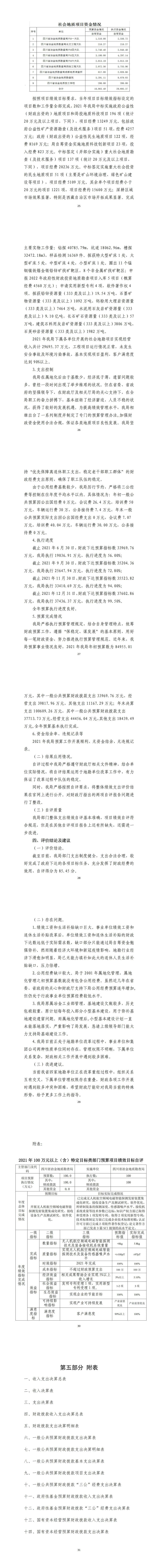 2021年度四川省冶金地质勘查局部分决算_财务预决算_信息果真_J9集团有限责任公司
