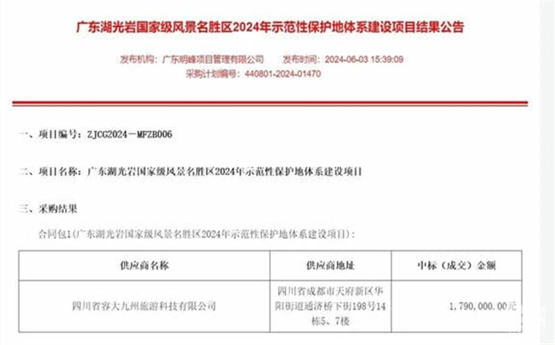 喜讯！区调队乐成中标广东湖光岩风物区树模性；；；；；；さ叵低辰ㄉ柘钅